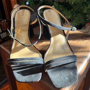 Sam Edelman Elegant Black Strappy Block Heels